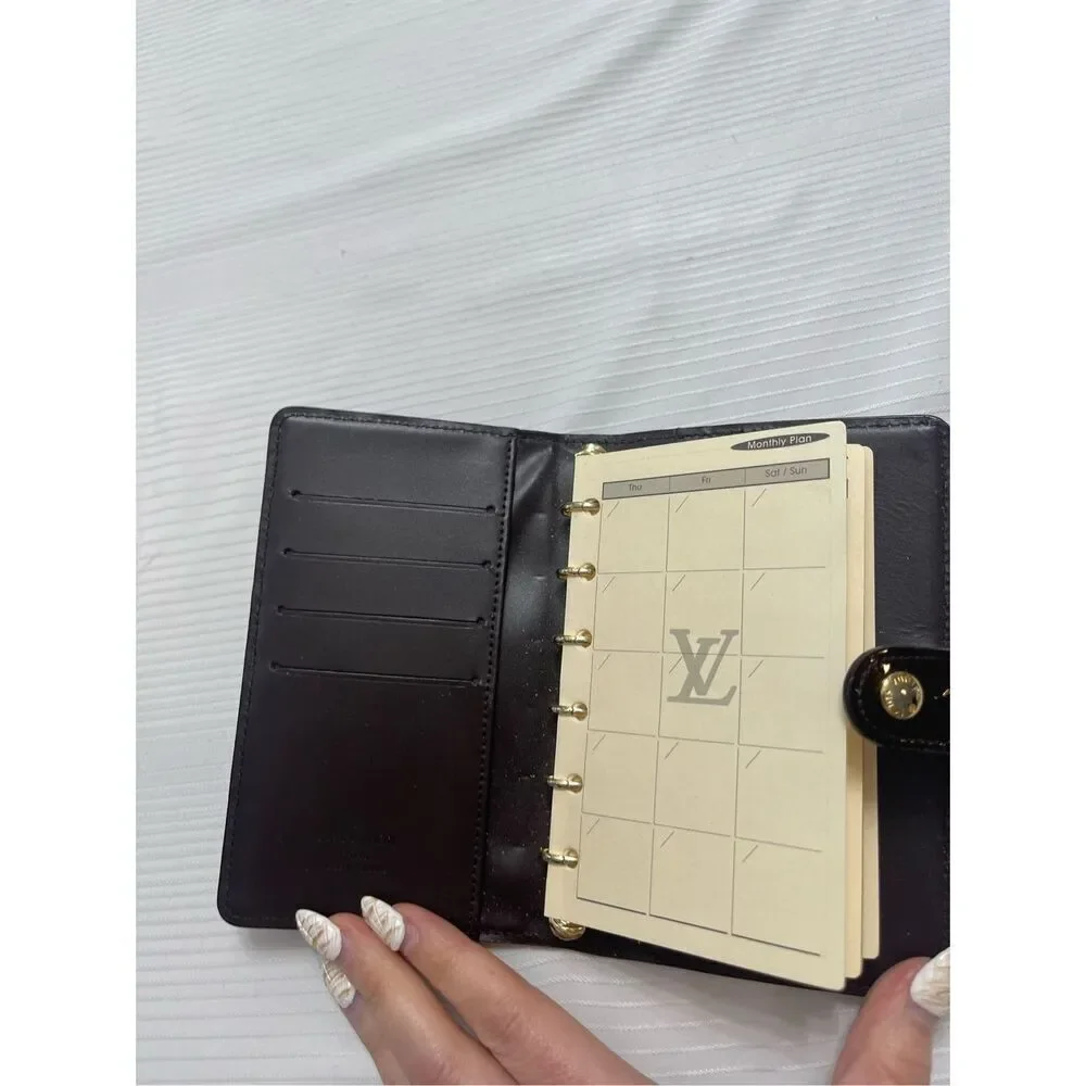Louis Vuitton Agenda PM 6 Hole Women's Notebook Amarant Monogram Vernis